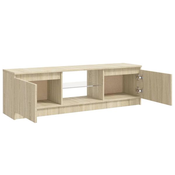 vidaXL Έπιπλο Τηλεόρασης με LED Sonoma Δρυς 120 x 30 x 36 εκ.