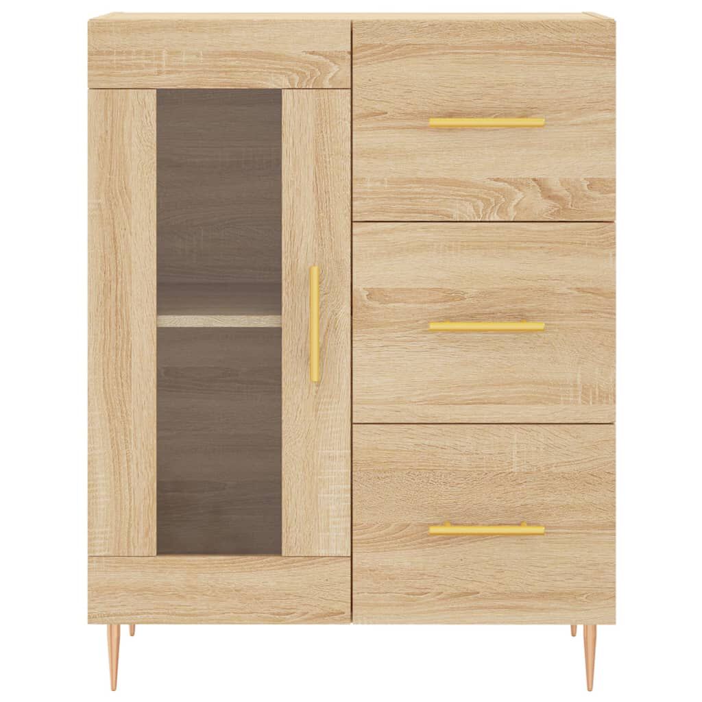 vidaXL Ντουλάπι Sonoma δρυς 69,5 x 34 x 180 εκ. από Επεξεργασμένο Ξύλο