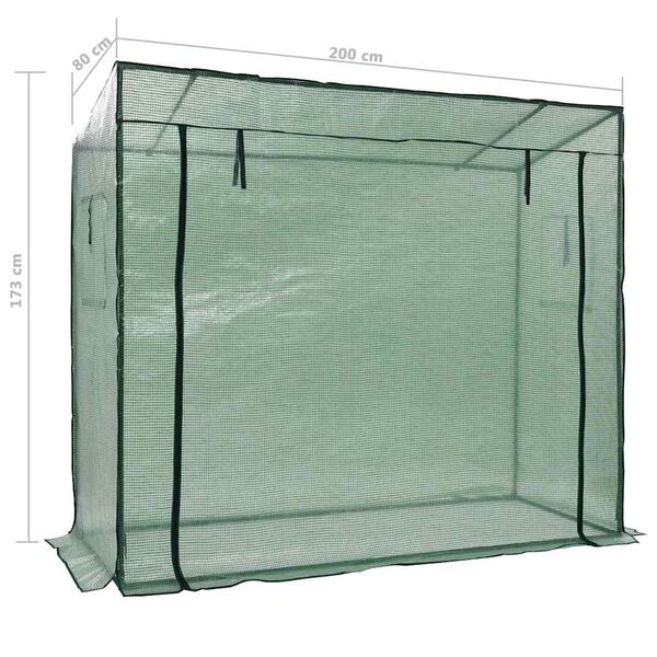 vidaXL Θερμοκήπιο Walk-in 200 x 80 x 173 εκ.