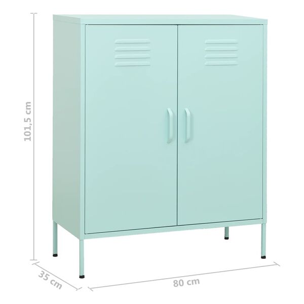 vidaXL Ντουλάπι Αποθήκευσης Χρώμα Μέντα 80 x 35 x 101,5 εκ. Ατσάλινο