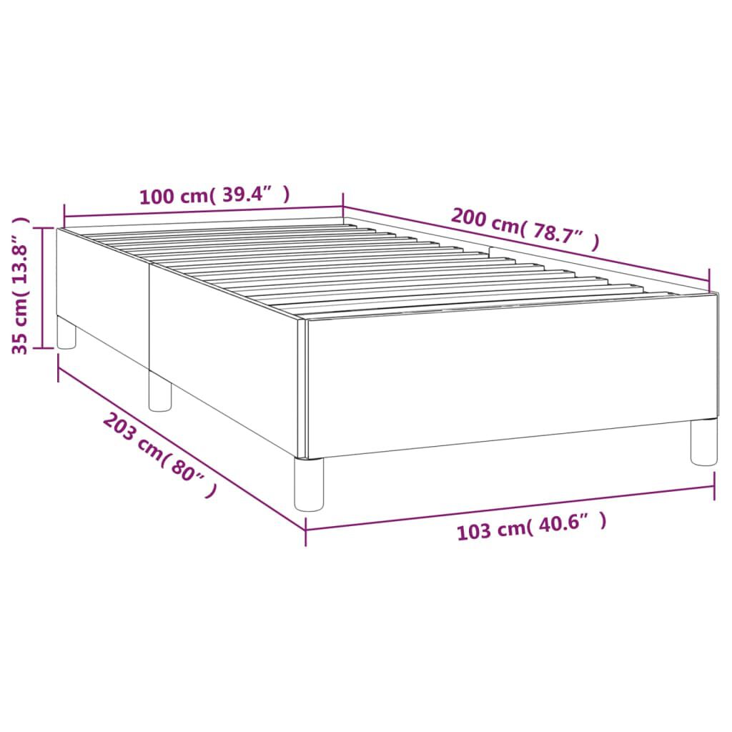 vidaXL Σκελετός Κρεβατιού Χωρίς Στρώμα Μαύρο 100x200 εκ. Βελούδινο
