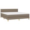vidaXL &Kappa;&rho;&epsilon;&beta;ά&tau;&iota; Boxspring &mu;&epsilon; &Sigma;&tau;&rho;ώ&mu;&alpha; & LED Taupe 180x200 &epsilon;&kappa;. &Upsilon;&phi;&alpha;&sigma;&mu;ά&tau;&iota;&nu;&omicron;