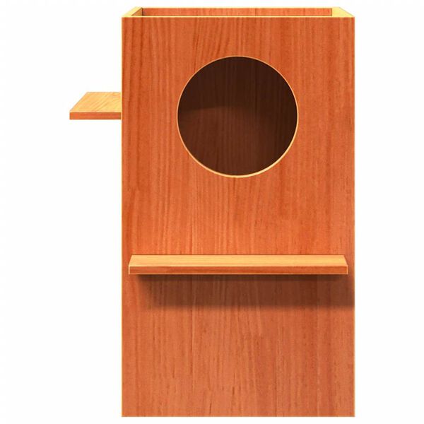vidaXL Σπίτι για γάτες Wax Brown 43x43x60 cm Στερεό ξύλο πεύκο