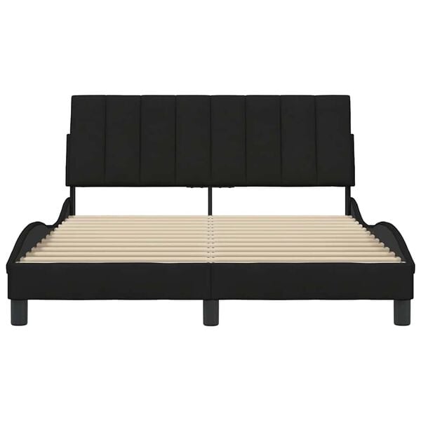 vidaXL Σκελετός Κρεβατιού Χωρίς Στρώμα Hanko Μαύρο 120x200 εκ. Υφασμάτινο