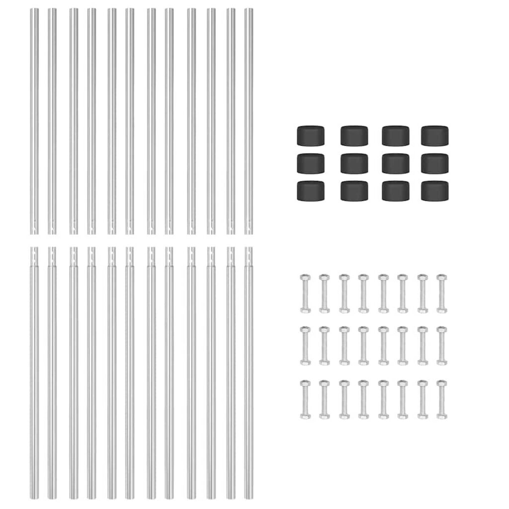 vidaXL Πό posts φράχτη 12 pcs Ασημί 180 cm Ατσάλι με Επικάλυψη Πούδρας