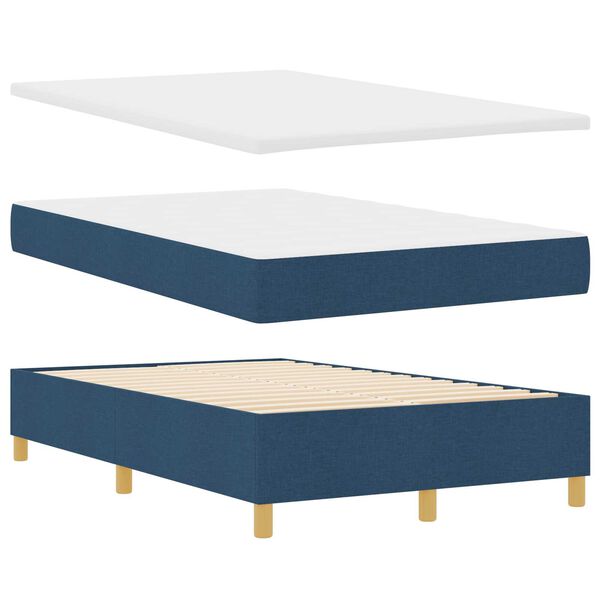 vidaXL Κρεβάτι με Στρώμα Μπλε 120x200 εκ. Ύφασμα