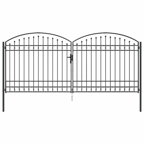 vidaXL Πύλη Φράχτη Άλλο Γκρι 400 x 175 cm Ατσάλι