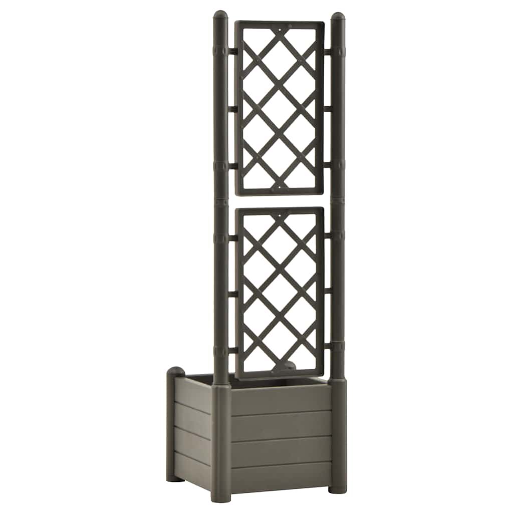 vidaXL Ζαρντινιέρα Κήπου Καφασωτό Ανθρακί 43x43x142 εκ Πολυπροπυλένιο
