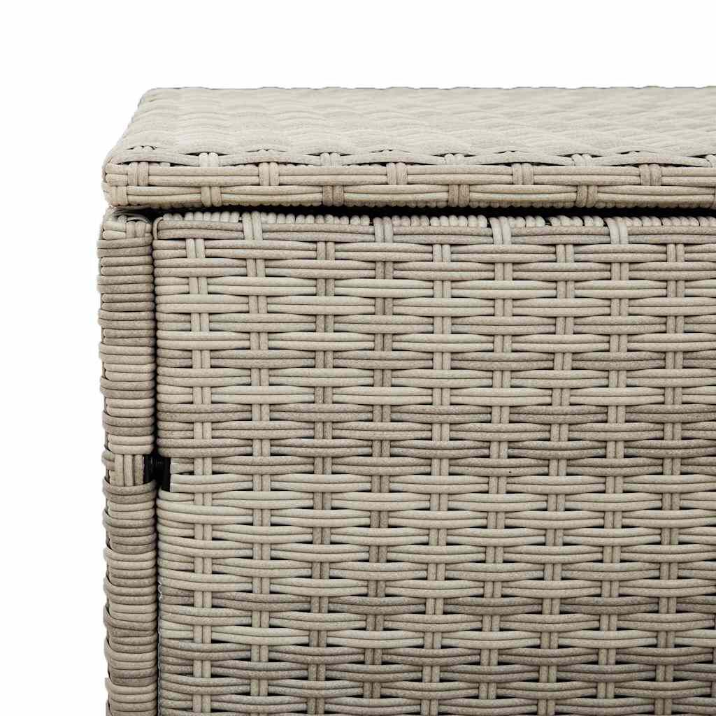vidaXL κουτί αποθήκευσης κήπου ανοιχτό γκρι 110x50x58 cm Poly Rattan