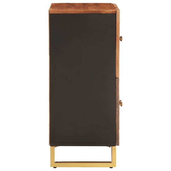 vidaXL Βοηθητικό Έπιπλο Καφέ/Μαύρο 60x33,5x75 εκ. Μασίφ Ξύλο Μάνγκο