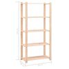 vidaXL Ραφιέρες 5 Επιπέδων 2 τεμ. 250 κ 80x38x170 εκ Μασίφ Ξύλο Πεύκου