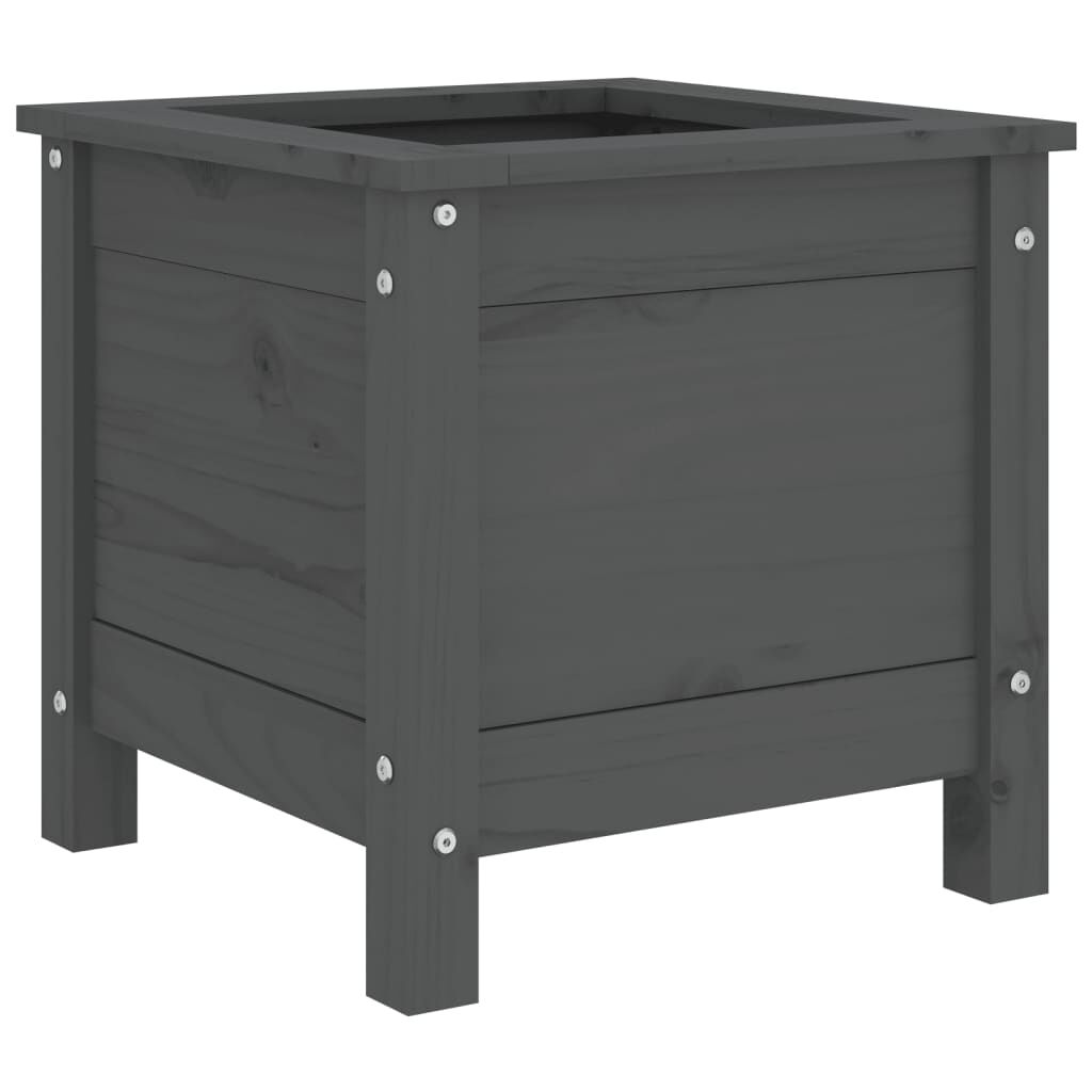 vidaXL Ζαρντινιέρα Γκρι 40 x 40 x 39 εκ. από Μασίφ Ξύλο Πεύκου