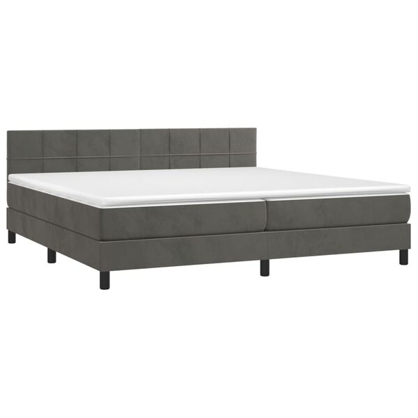 vidaXL &Kappa;&rho;&epsilon;&beta;ά&tau;&iota; Boxspring &mu;&epsilon; &Sigma;&tau;&rho;ώ&mu;&alpha; & LED &Sigma;&kappa;. &Gamma;&kappa;&rho;&iota; 200x200&epsilon;&kappa;. &Beta;&epsilon;&lambda;&omicron;ύ&delta;&iota;&nu;&omicron;