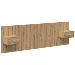 vidaXL Κεφαλή κρεβατιού με κομοδίνο με συρτάρι 3 pcs Artisan Oak