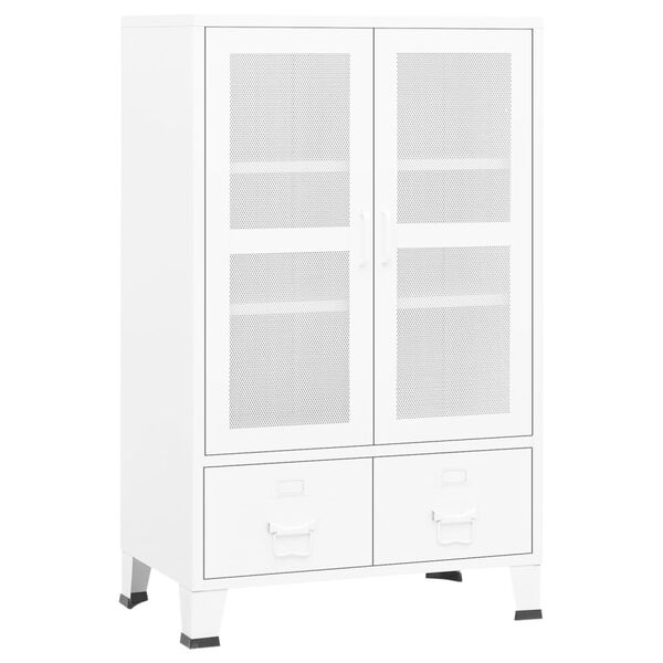 vidaXL Αρχειοθήκη Βιομηχανικού Στιλ Λευκή 70 x 40 x 115 εκ. Ατσάλινη