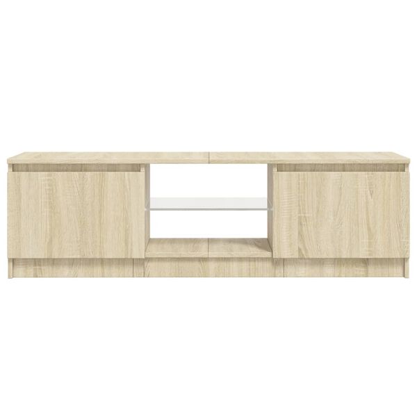vidaXL Έπιπλο Τηλεόρασης με LED Sonoma Δρυς 120 x 30 x 36 εκ.