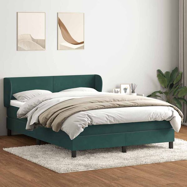 vidaXL &Kappa;&rho;&epsilon;&beta;ά&tau;&iota; Boxspring &mu;&epsilon; &Sigma;&tau;&rho;ώ&mu;&alpha; &Sigma;&kappa;&omicron;ύ&rho;&omicron; &Pi;&rho;ά&sigma;&iota;&nu;&omicron; 140x210&epsilon;&kappa;. &Beta;&epsilon;&lambda;&omicron;ύ&delta;&iota;&nu;&omicron;