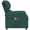 vidaXL Πολυθρόνα Μασάζ Ηλεκτρική Σκούρο Πράσινο Υφασμάτινη