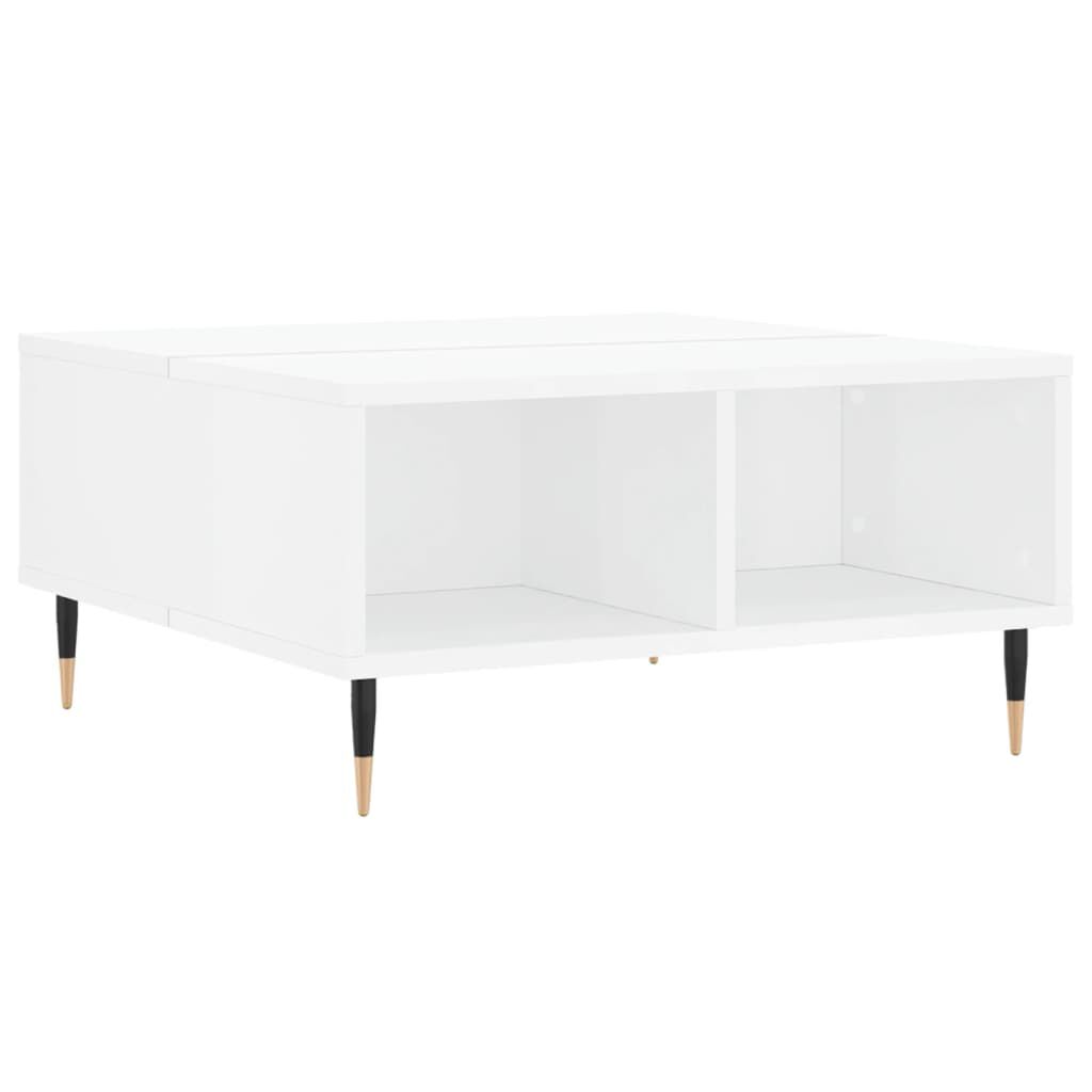 vidaXL Τραπεζάκι Σαλονιού Γυαλ. Λευκό 60x60x30 εκ. Επεξεργασμένο Ξύλο