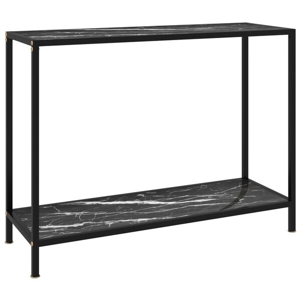 vidaXL Τραπέζι Κονσόλα Μαύρο 100 x 35 x 75 εκ. από Ψημένο Γυαλί
