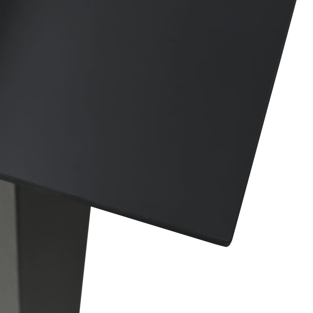 vidaXL Τραπεζαρία Κήπου Μαύρη 80 x 80 x 74 εκ. από Ατσάλι / Γυαλί
