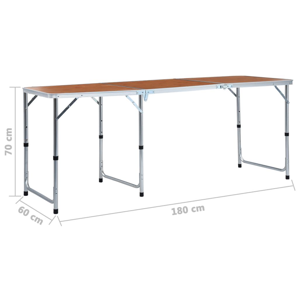 vidaXL Τραπέζι Κάμπινγκ Πτυσσόμενο 180 x 60 εκ. Αλουμινίου