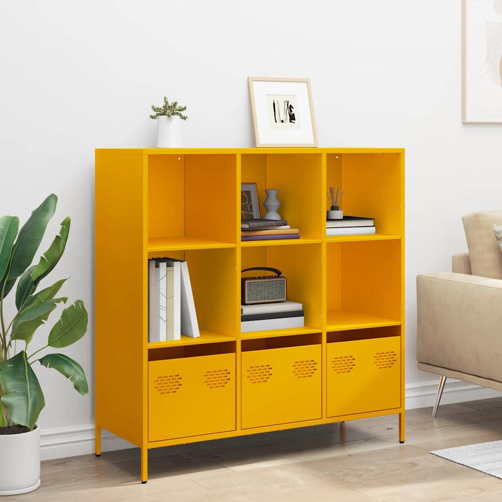 vidaXL Ντουλάπι Μουσταρδί 101,5x39x103,5 εκ. από Ατσάλι