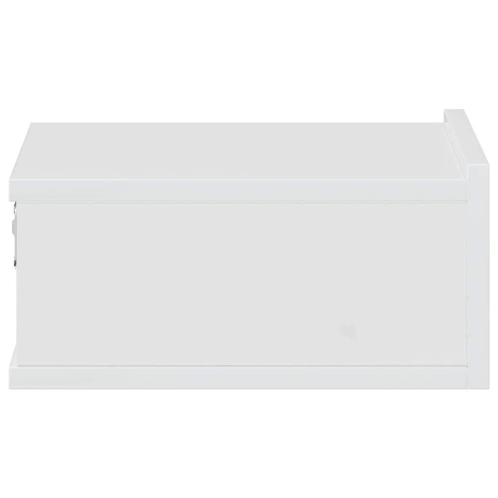 vidaXL Κομοδίνα Κρεμαστά 2 τεμ. Γυαλ. Λευκό 40x30x15εκ. από Επεξ. Ξύλο