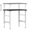 vidaXL πάγκος εργασίας σκούρο καφέ 80x60x(71,5-98) cm μασίφ ξύλο δρυς