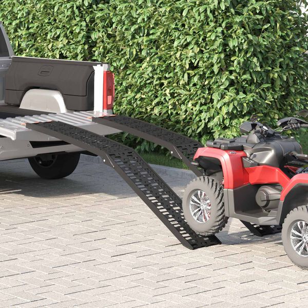 vidaXL Ράμπα Φόρτωσης 2 pcs Μαύρο 222 x 29 x 14 εκ. Αλουμίνιο