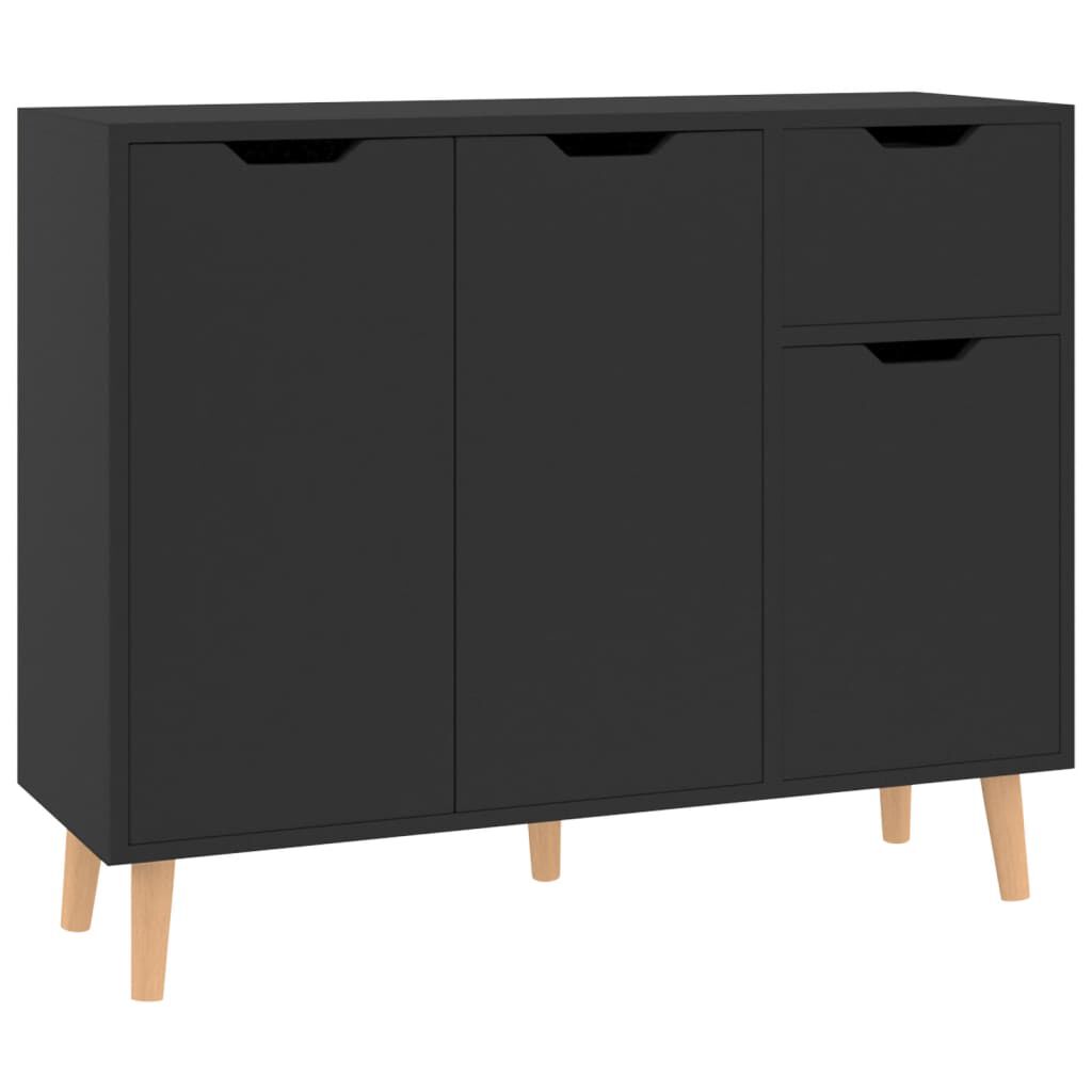 vidaXL Μπουφές Γυαλιστερό Μαύρο 90x30x72 εκ. Επεξεργασμένο Ξύλο