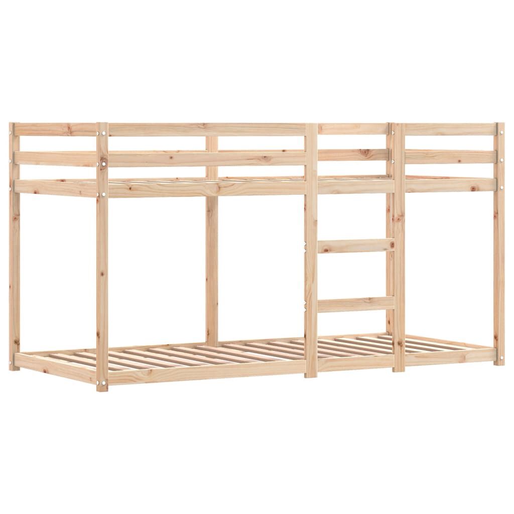 vidaXL Κουκέτα με Κουρτίνες Μπλε 75x190 εκ. Μασίφ Ξύλο Πεύκου