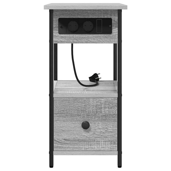 vidaXL Κομοδίνο Γκρι sonoma 60 x 30 x 61 εκ Επεξεργασμένο ξύλο