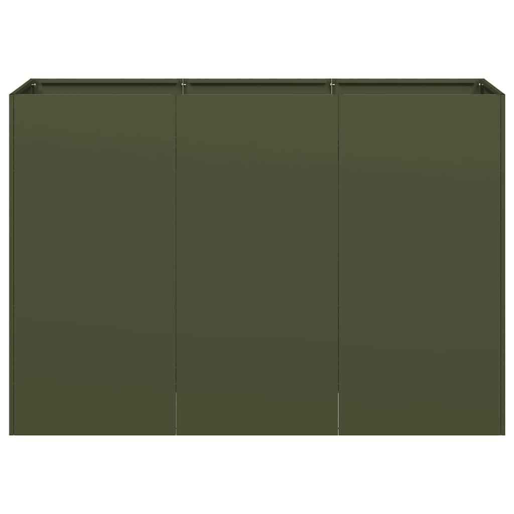 vidaXL Ζαρντινιέρα Λαδί 120x40x80 εκ. από Χάλυβα Ψυχρής Έλασης