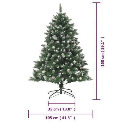 vidaXL Χριστουγεννιάτικο Δέντρο Τεχνητό Βάση 150 εκ. PVC