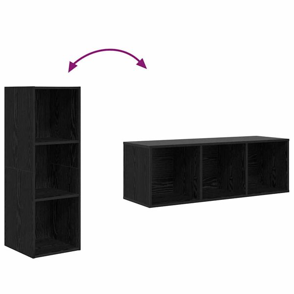 vidaXL Τοίχου ντουλάπες τηλεόρασης 2 pcs Μαύρη δρυς 37 x 37 x 107 εκ