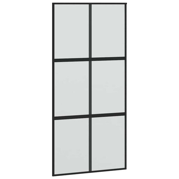 vidaXL Σετ συρόμενης πόρτας με υλικό μαύρο 102,5x205 cm