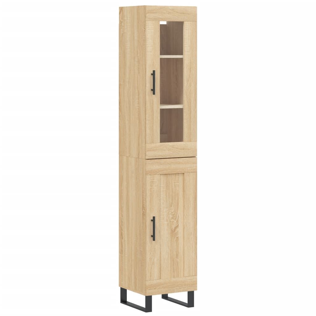vidaXL Μπουφές Sonoma δρυς 34,5 x 34 x 180 εκ. από Επεξεργασμένο Ξύλο