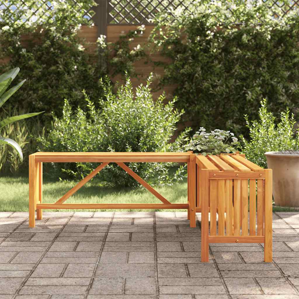 vidaXL Παγκάκι Γωνιακό Κήπου με Γλάστρα 117x117x40 εκ. Ξύλο Ακακίας