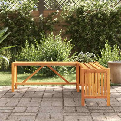 vidaXL Παγκάκι Γωνιακό Κήπου με Γλάστρα 117x117x40 εκ. Ξύλο Ακακίας