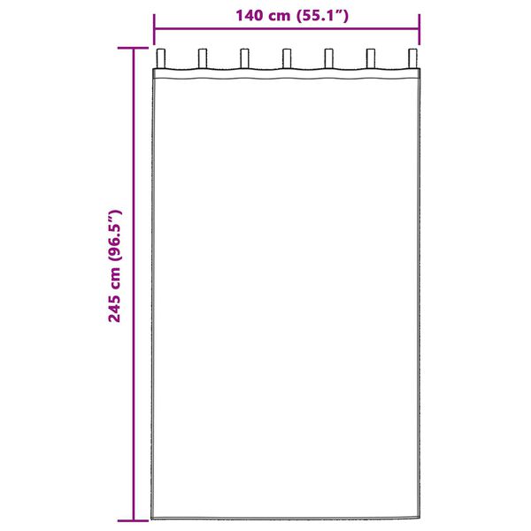 vidaXL Κουρτίνες με κουρτίνες 2 pcs Μπεζ 245 x 140 εκ. Πολυεστέρας