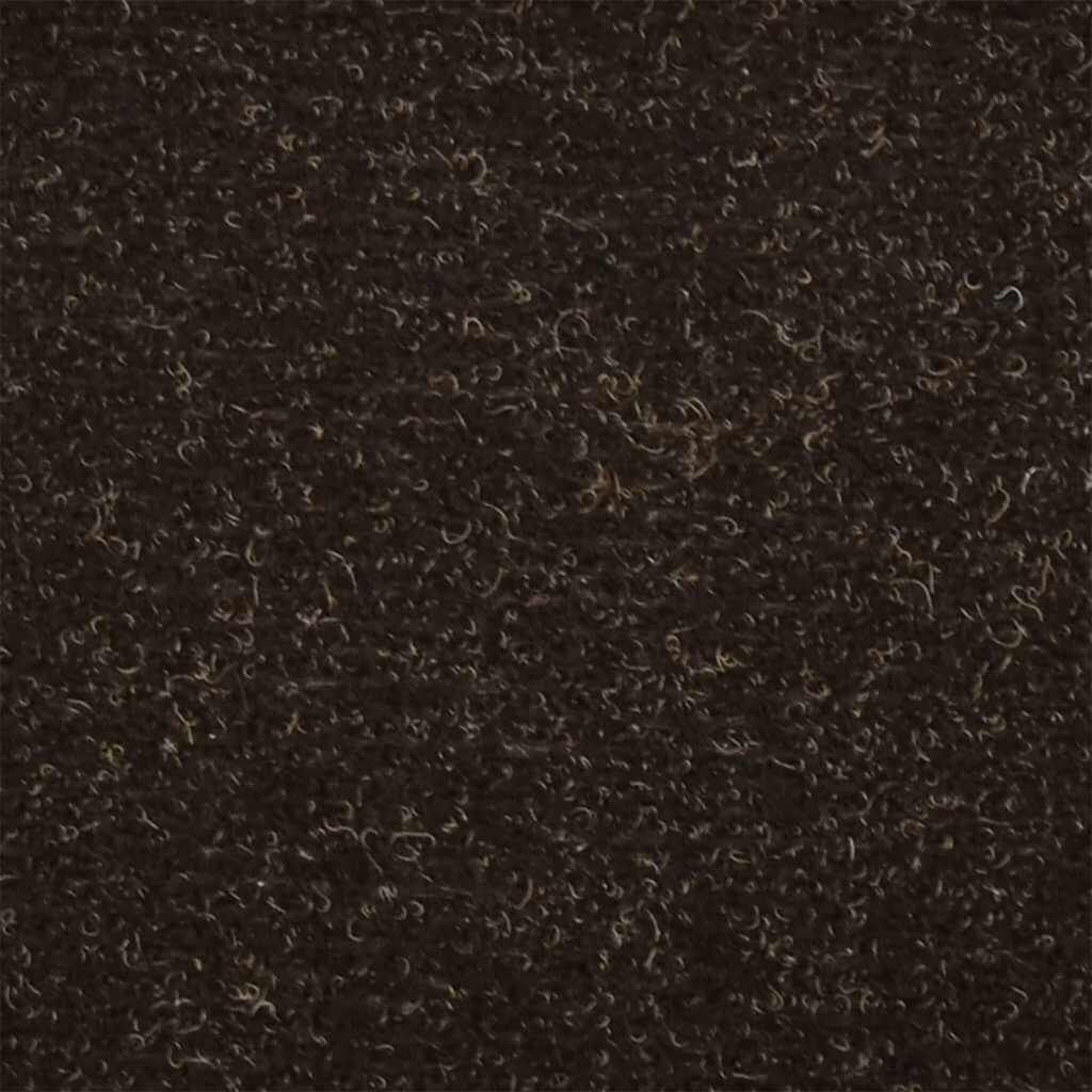 vidaXL Πατάκια Σκάλας Αυτοκόλ. 15 τεμ Σκ. Καφέ 65x21x4 εκ Βελονιασμένο