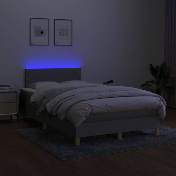 vidaXL &Kappa;&rho;&epsilon;&beta;ά&tau;&iota; Boxspring &mu;&epsilon; &Sigma;&tau;&rho;ώ&mu;&alpha; & LED &Alpha;&nu;.&Gamma;&kappa;&rho;&iota; 120x200 &epsilon;&kappa; &Upsilon;&phi;&alpha;&sigma;&mu;ά&tau;&iota;&nu;&omicron;