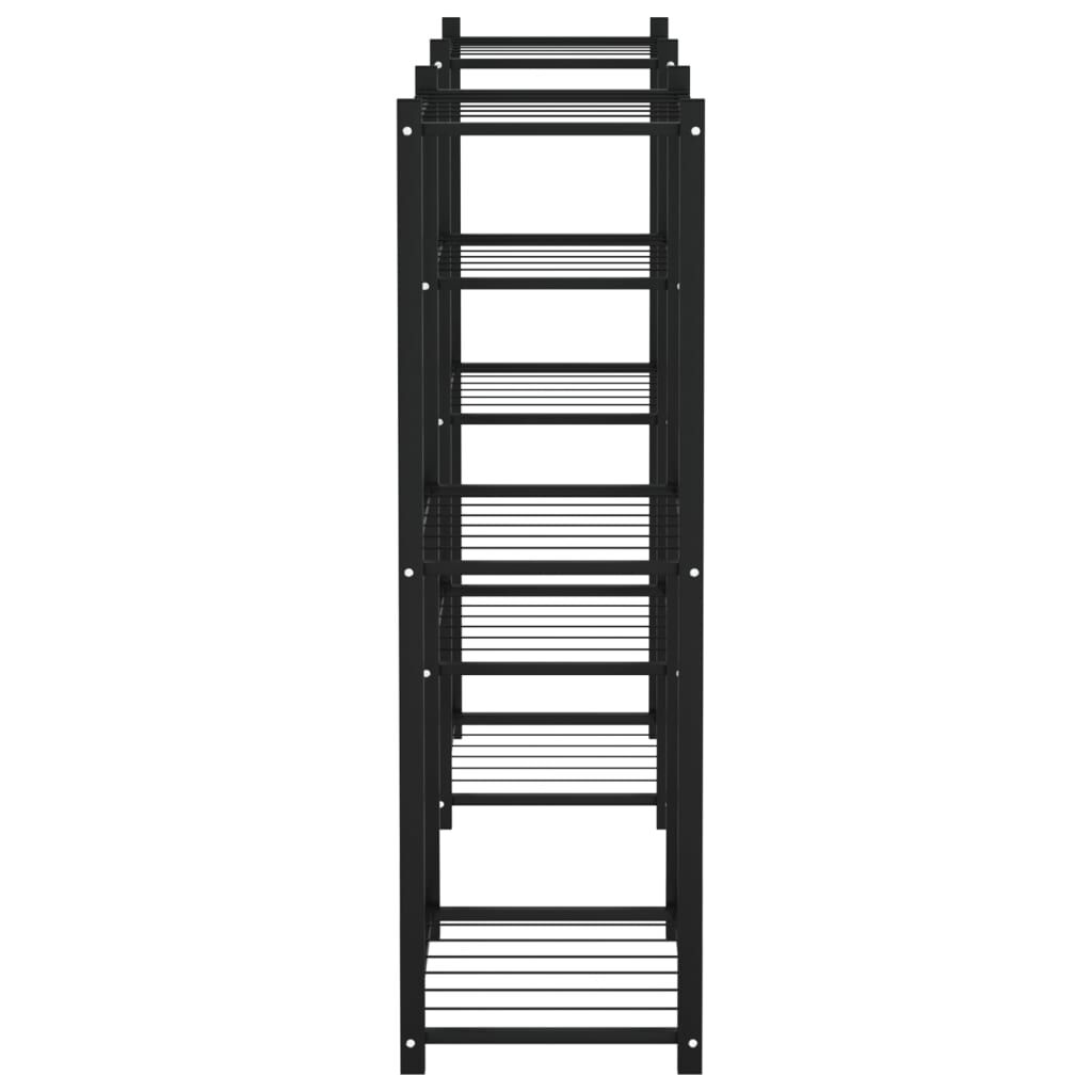 vidaXL Βάση Λουλουδιών Μαύρη 83 x 25 x 80 εκ. Σιδερένια