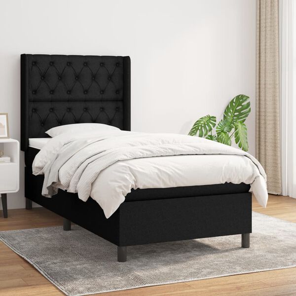 vidaXL &Kappa;&rho;&epsilon;&beta;ά&tau;&iota; Boxspring &mu;&epsilon; &Sigma;&tau;&rho;ώ&mu;&alpha; &Mu;&alpha;ύ&rho;&omicron; 80 x 200 &epsilon;&kappa;. &Upsilon;&phi;&alpha;&sigma;&mu;ά&tau;&iota;&nu;&omicron;