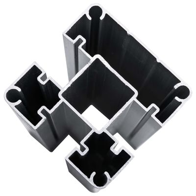 vidaXL Πάνελ Περίφραξης 3 Τετράγωνα + 1 Κεκλιμένο Γκρι 619x186 εκ. WPC