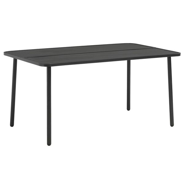 vidaXL Τραπέζι Κήπου Σκούρο Γκρι 150 x 90 x 72 εκ. Ατσάλινο