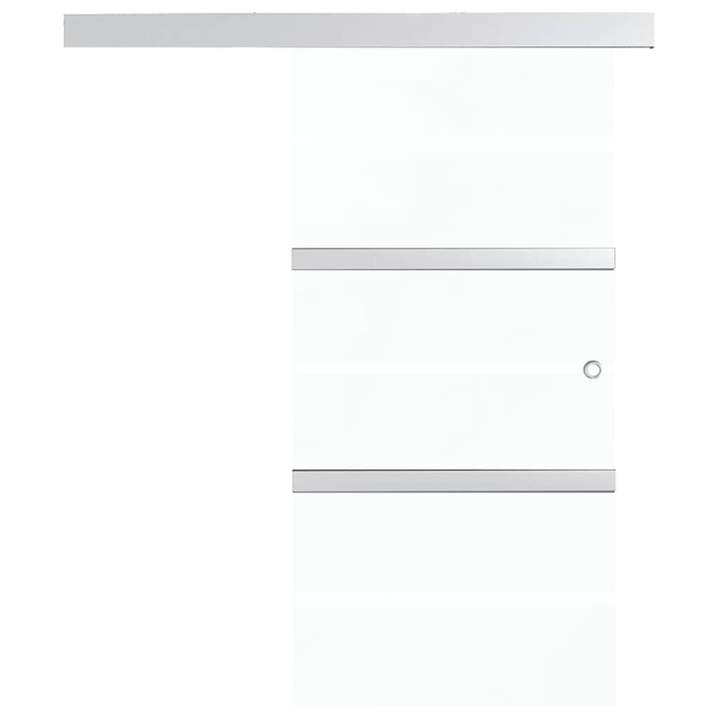 vidaXL Συρόμενη Πόρτα Ασημί 76 x 212 εκ. από Γυαλί ESG / Αλουμίνιο