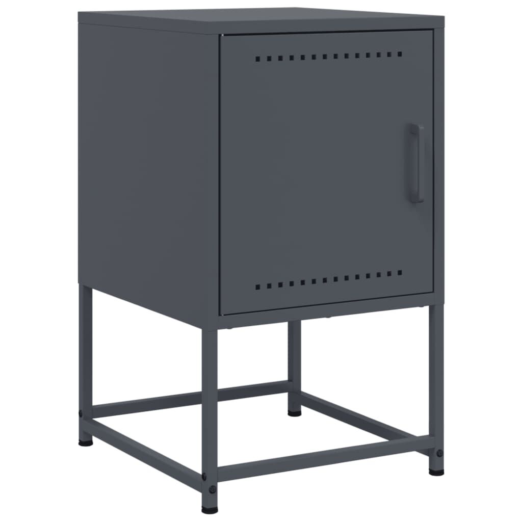 vidaXL Κομοδίνο Ανθρακί 36 x 39 x 60,5 εκ. Ατσάλινο