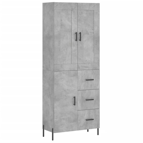 vidaXL Ντουλάπι Γκρι Σκυροδέματος 69,5x34x180 εκ. Επεξεργασμένο Ξύλο